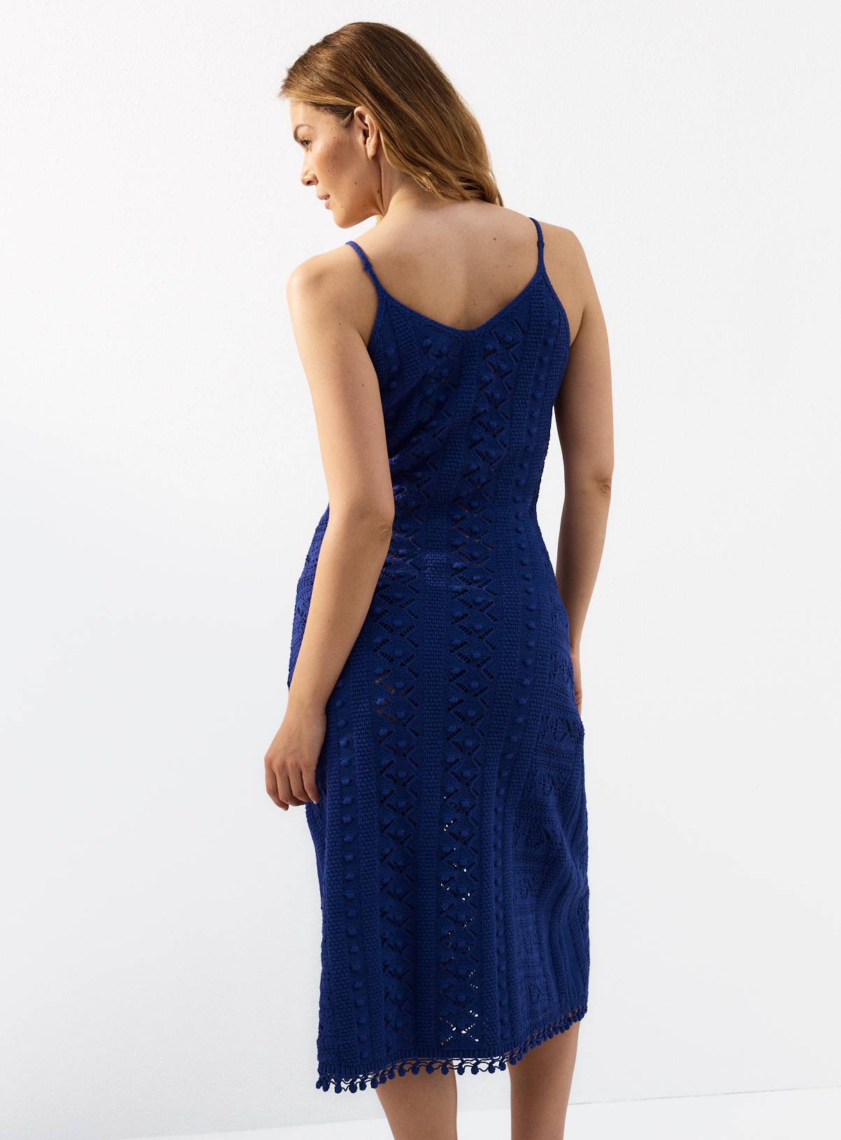 Blue Bobble Detail Midi Beach Dress 22 - Image 4